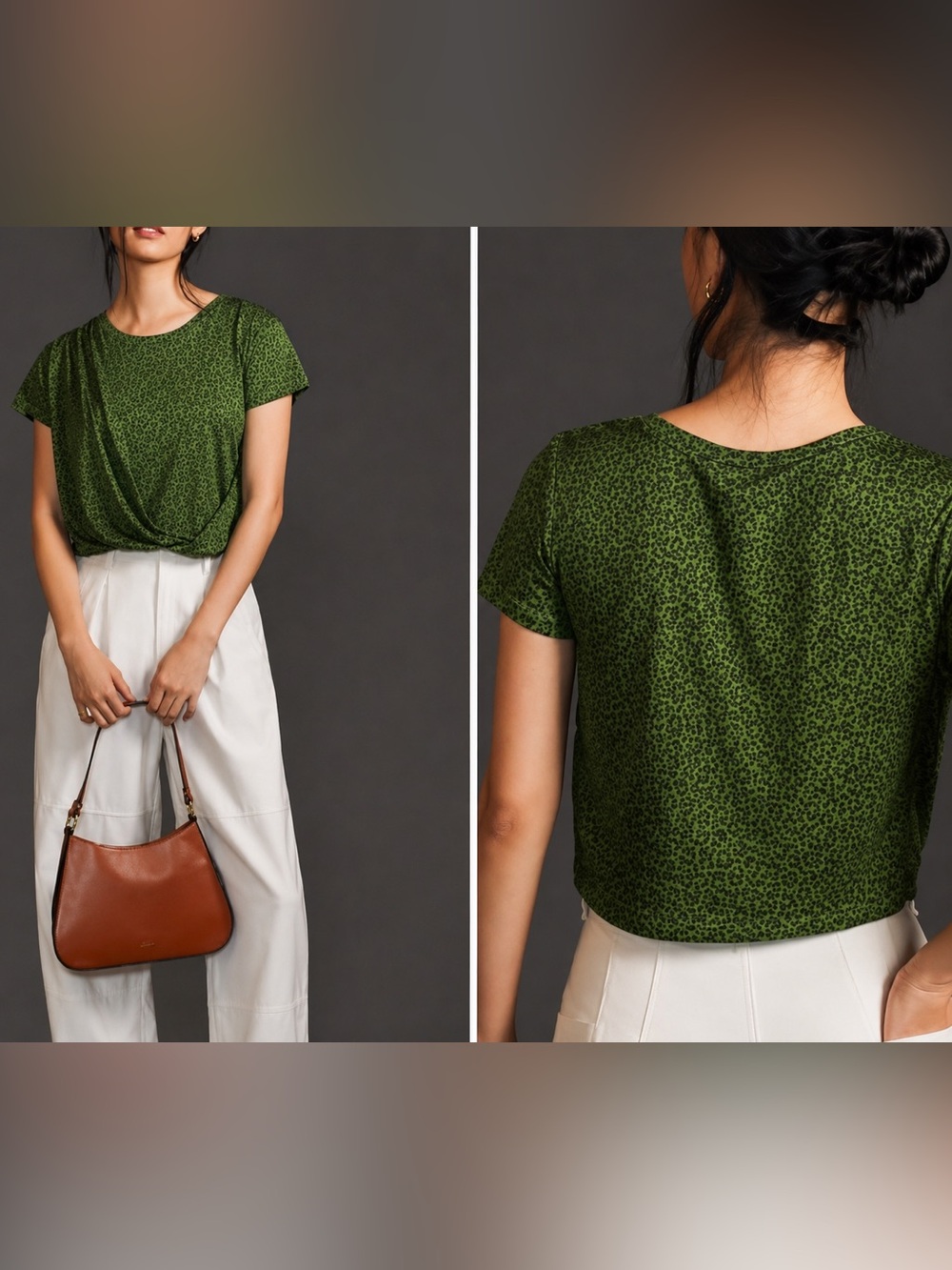 By anthropology green draped top, large